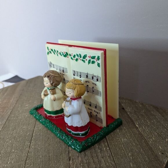 Vintage Salt and pepper shakers Christmas napkin holder plastic 80s set holiday - Picture 2 of 7